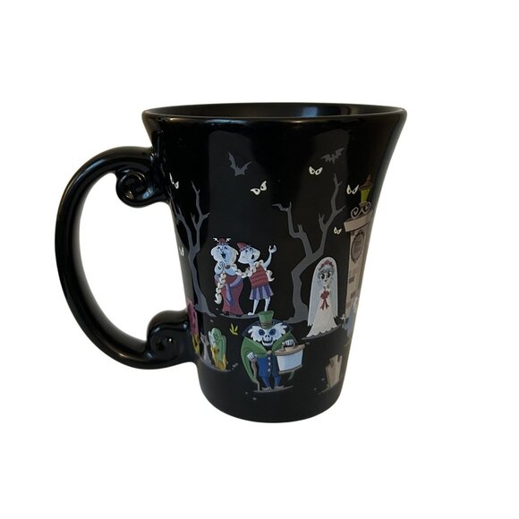 The Haunted Mansion Glow-In-The-Dark Eyes Mug Disney Parks 4.5" Tall Black Spook - Picture 2 of 4